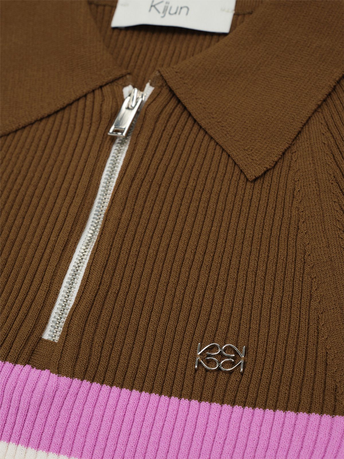 기준(KIJUN) Polo Zip-up Knit Brown