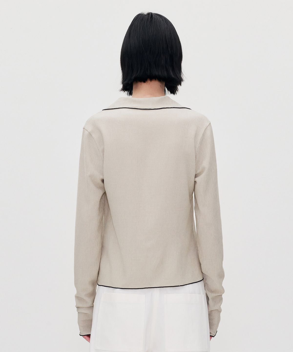 리이(RE RHEE) LETTUCE HEM BLOUSE TOP LEAF