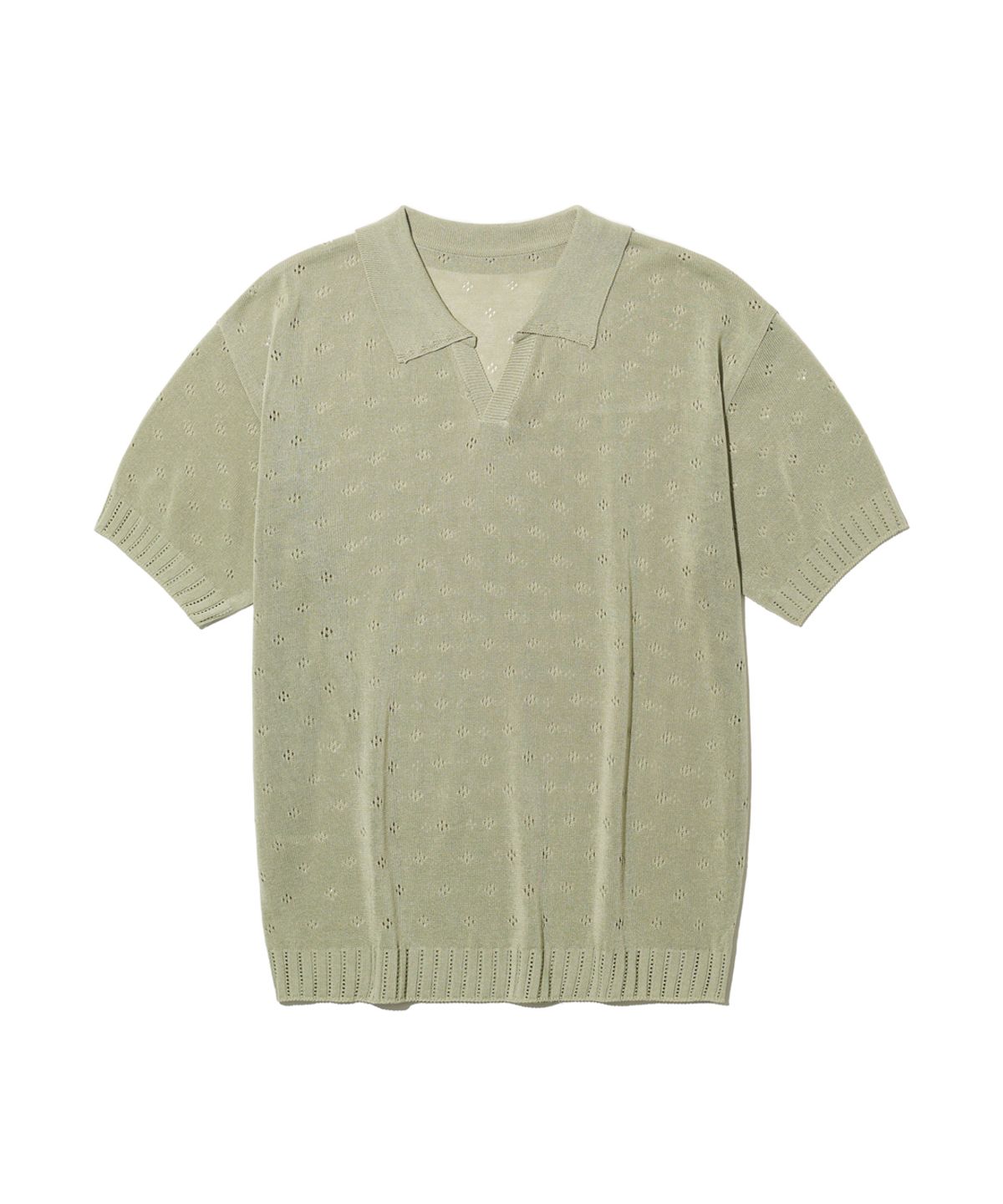빅유니온(BIG UNION) PUNCHING HALF COLLAR KNIT / ASH MINT