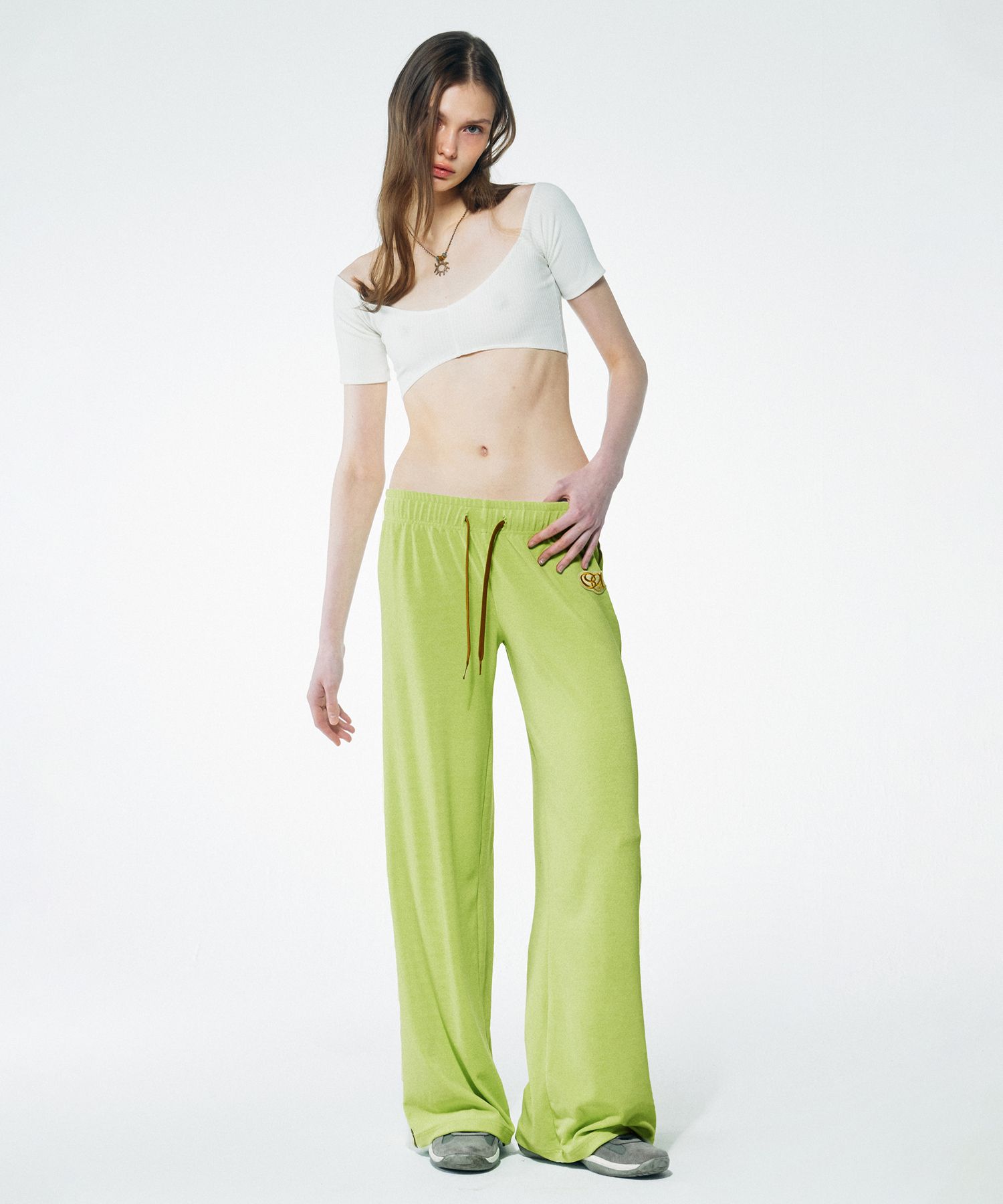 ★SCULPTOR★ Taped Towel Lowrise Pants Green SC23S426GR MUSINSA | SCULPTOR Taped Towel Lowrise Pants Green
