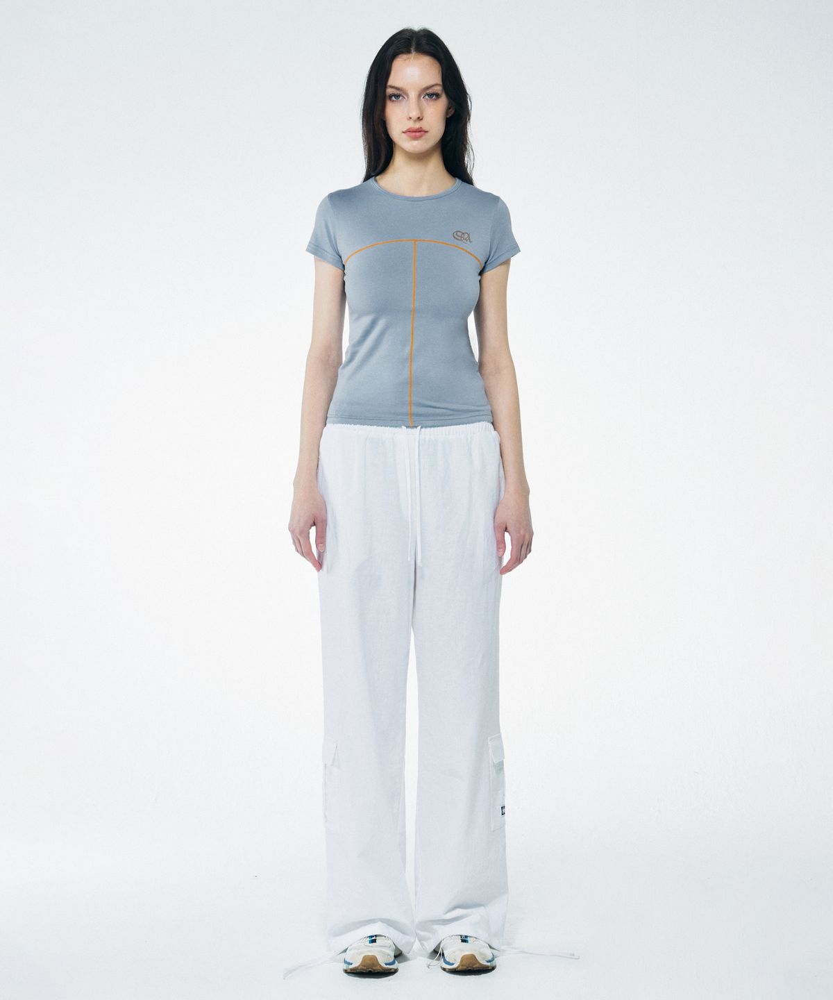 스컬프터(SCULPTOR) Contrast Stitch Tee Dusty Blue