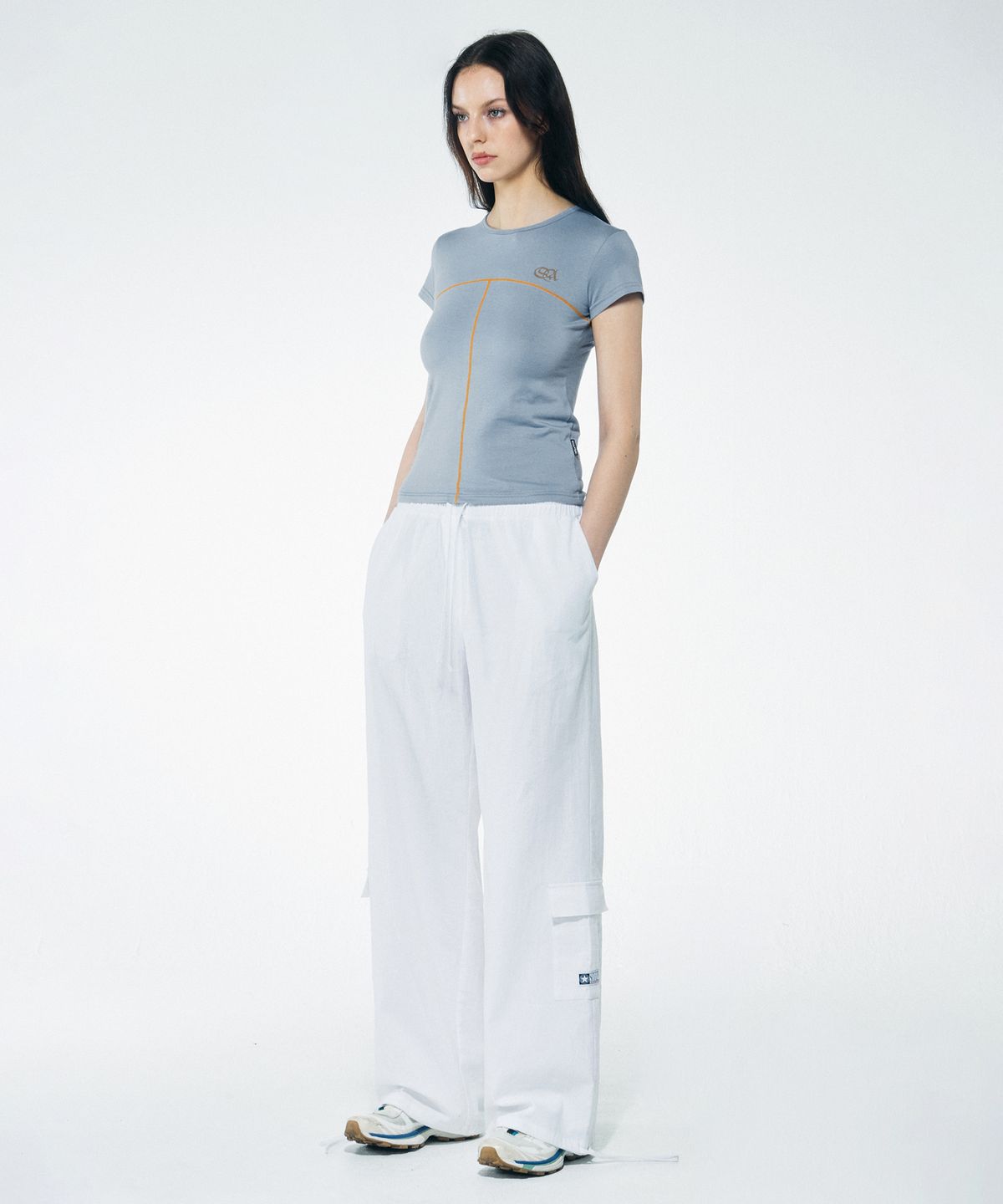 스컬프터(SCULPTOR) Contrast Stitch Tee Dusty Blue
