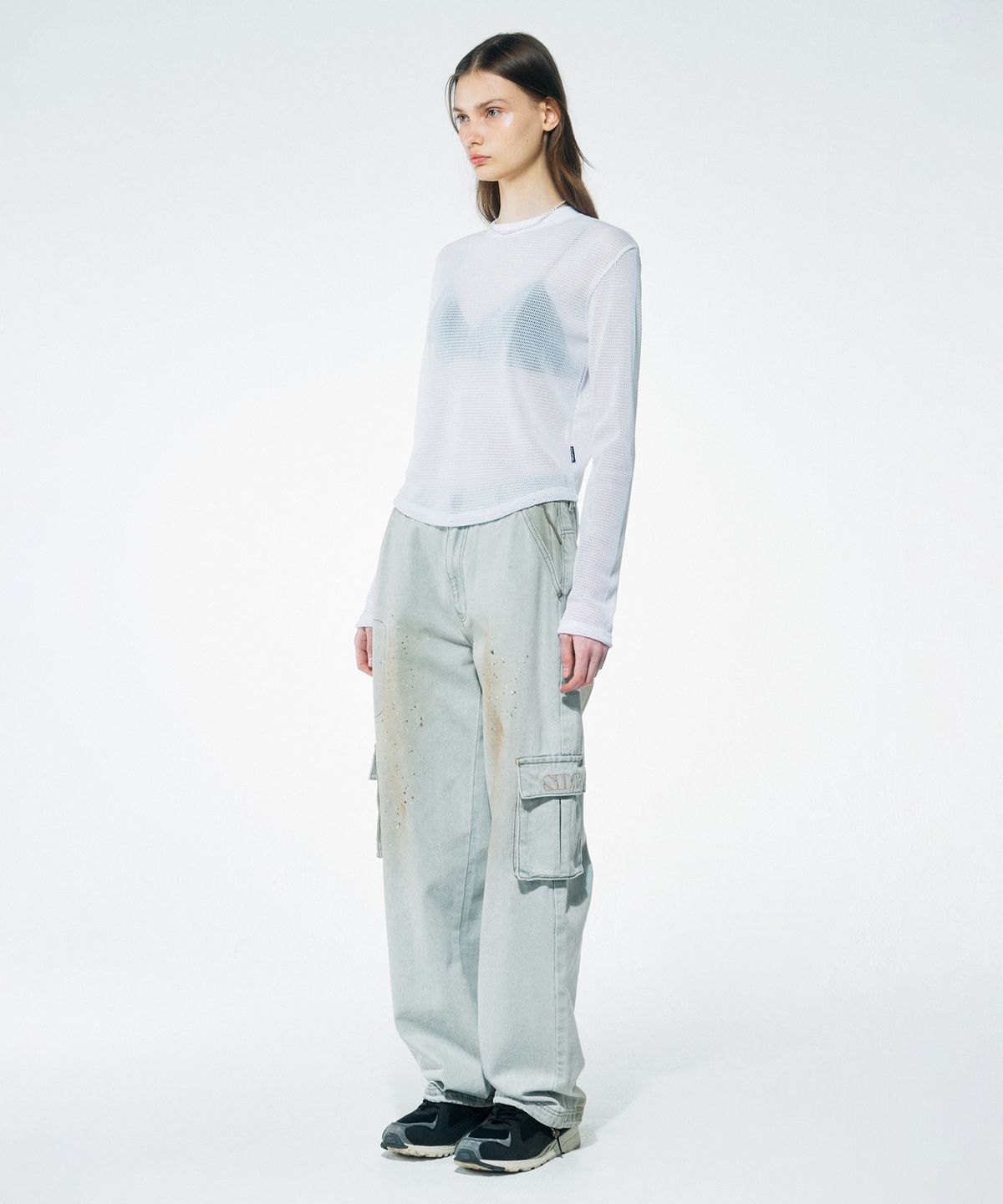 스컬프터(SCULPTOR) Basic Mesh L/S Tee White