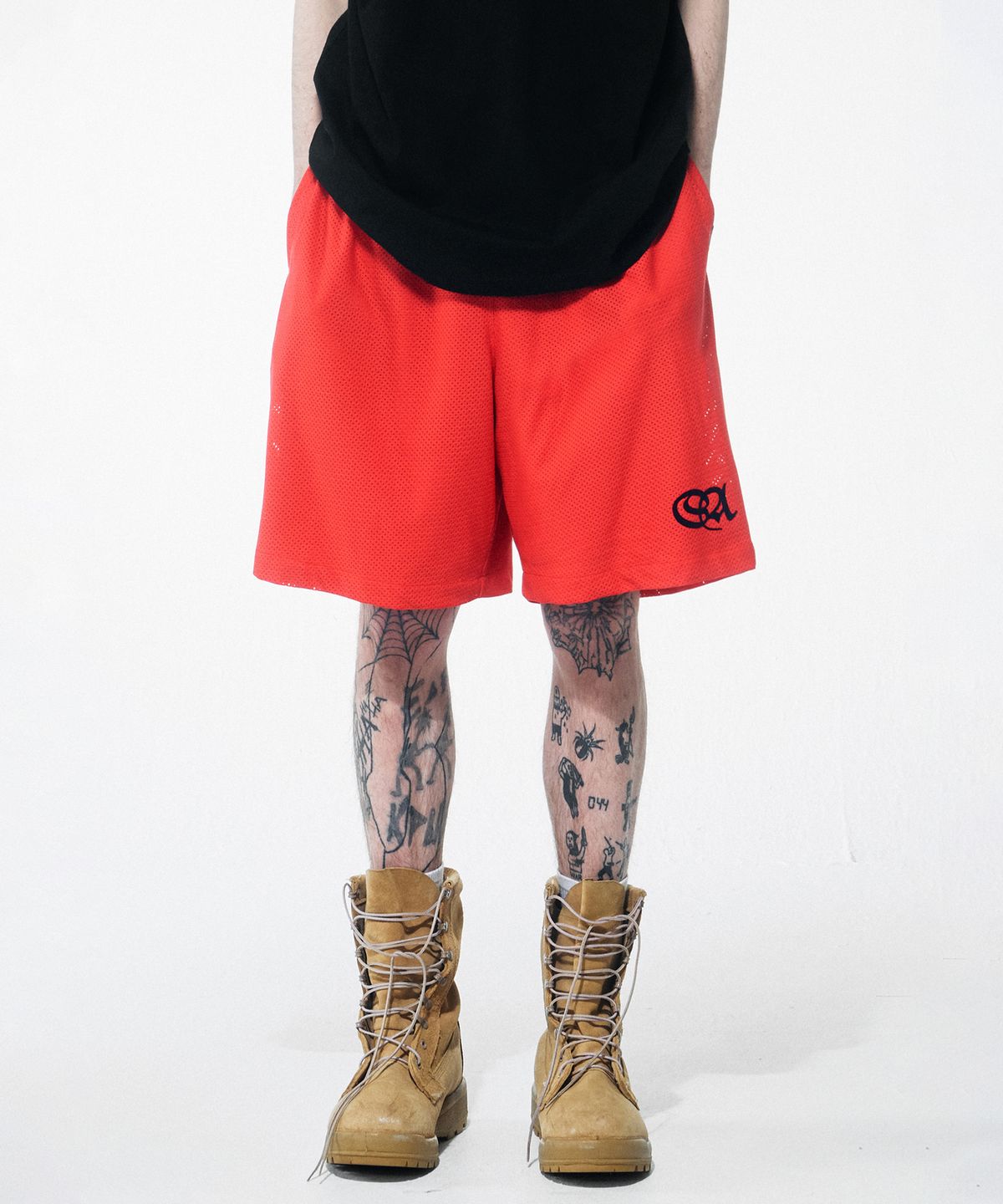스컬프터(SCULPTOR) Symbol Logo Mesh Shorts Poppy