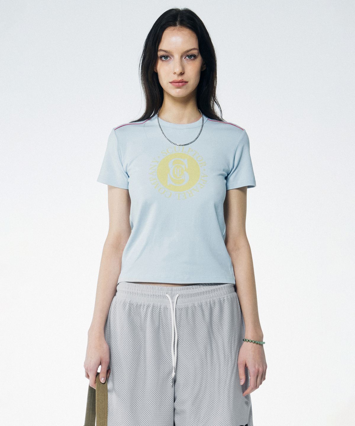 스컬프터(SCULPTOR) Varsity Logo Tee Pale Blue