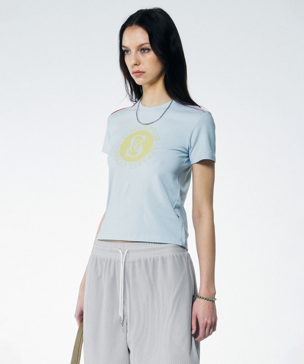 스컬프터(SCULPTOR) Varsity Logo Tee Pale Blue