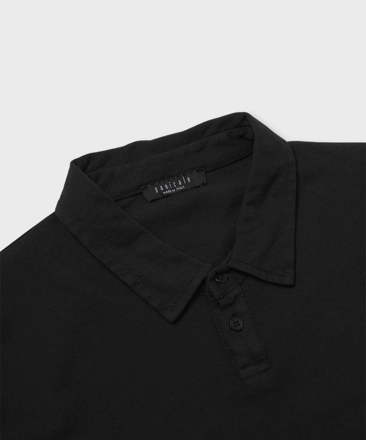 빠니깔레(PANICALE) 슬림핏 코튼 긴소매 폴로 셔츠 [블랙]