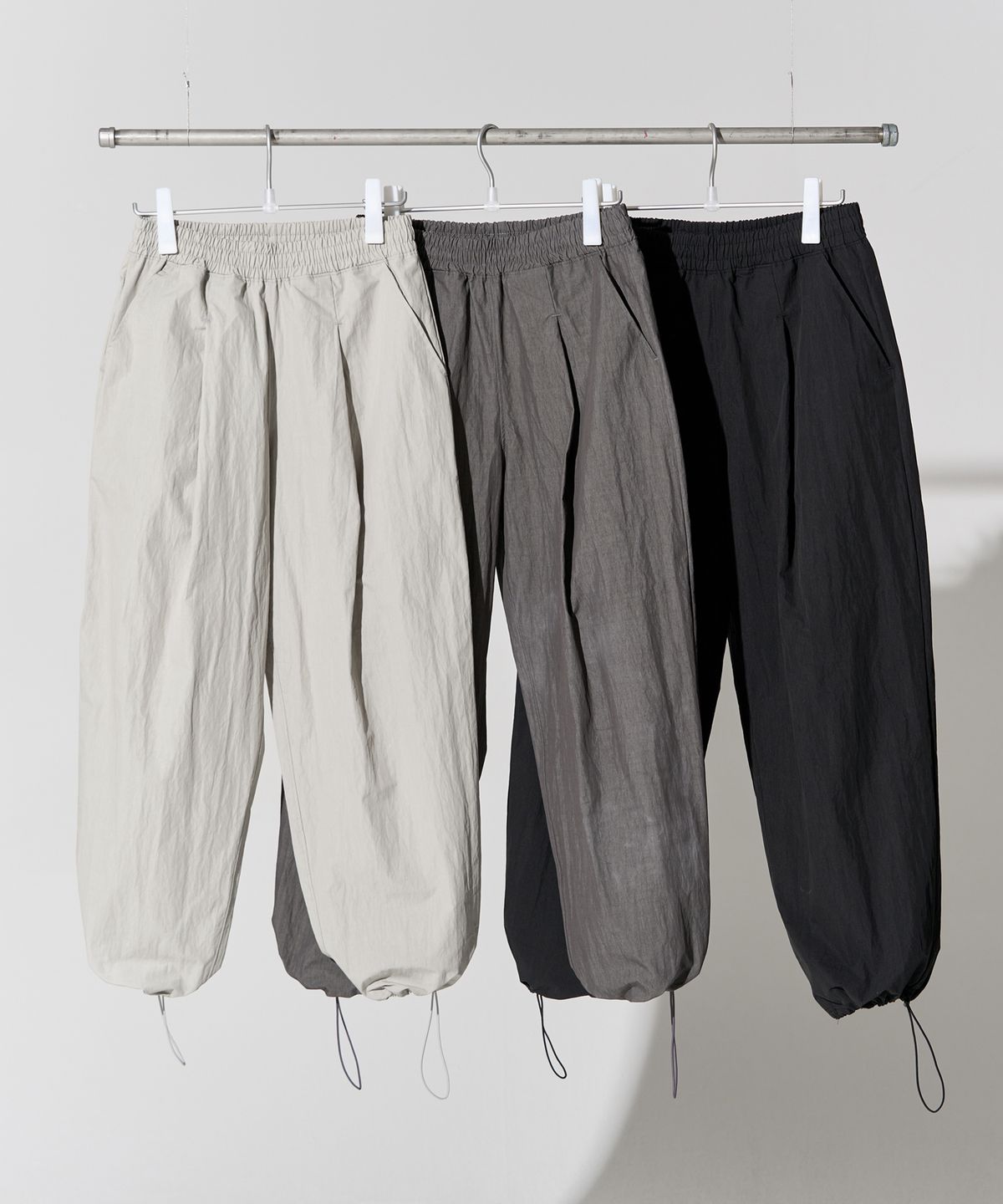 제로(XERO) Nylon Deep One Tuck String Pants [New 3 Colors]