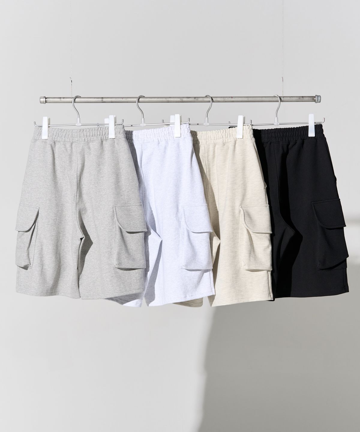 제로(XERO) Deep One Tuck Cargo Sweat Shorts [4 Colors]