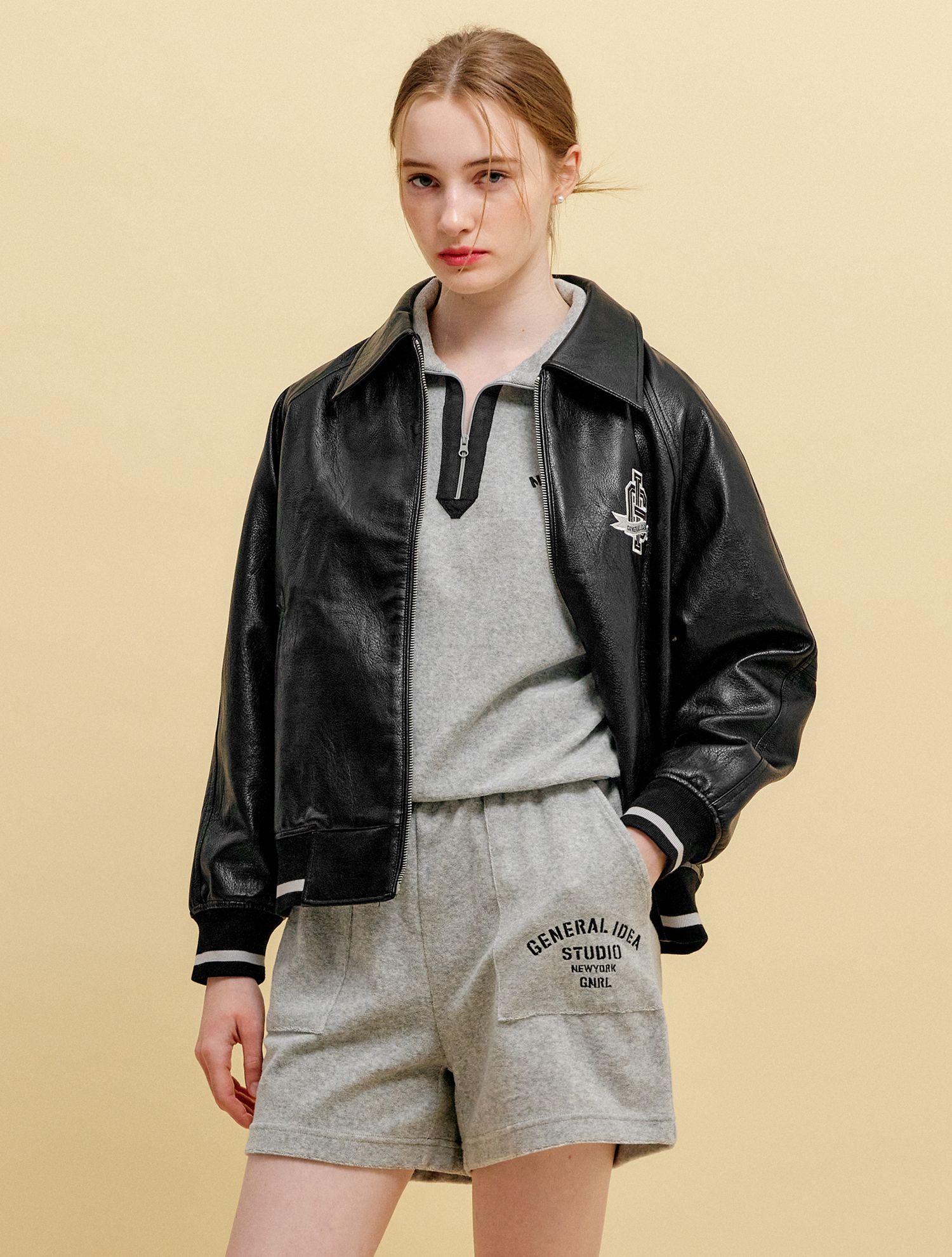 MUSINSA | GENERAL IDEA GI Museum Varsity Jacket [BLACK