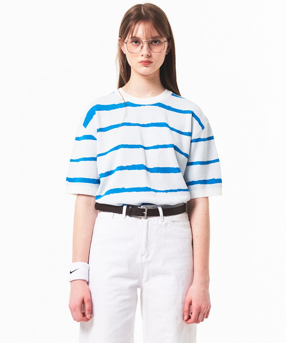 메인부스(MAINBOOTH) Oceanwave Stripe Sweater(BLUE WHITE)