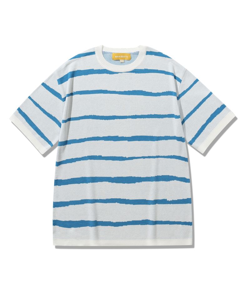 Oceanwave Stripe Sweater(BLUE WHITE)