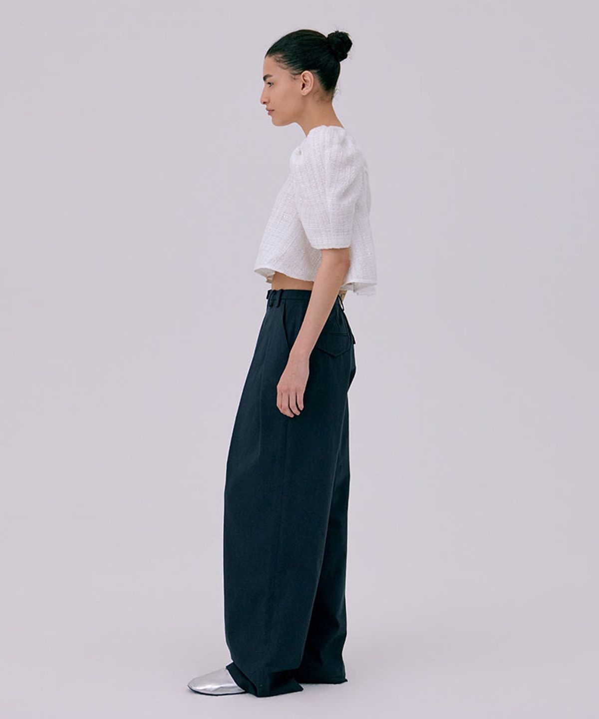 분더캄머(WNDERKAMMER) 26 Tweed puff top_white(26 트위드 퍼프 탑_화이트)