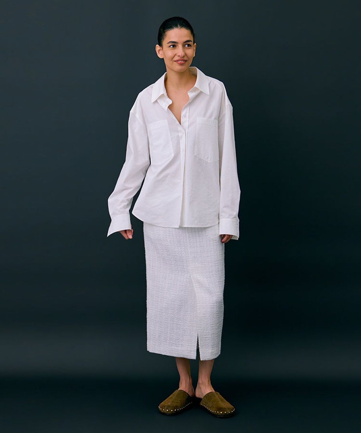 분더캄머(WNDERKAMMER) 26 Tweed skirt_white(트위드 스커트_화이트)