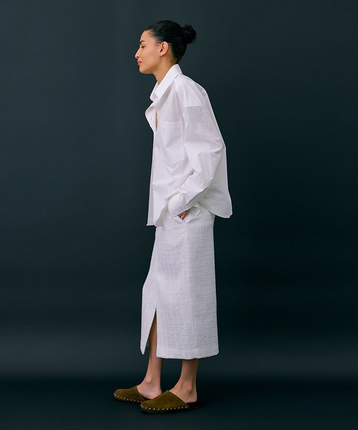분더캄머(WNDERKAMMER) 26 Tweed skirt_white(트위드 스커트_화이트)