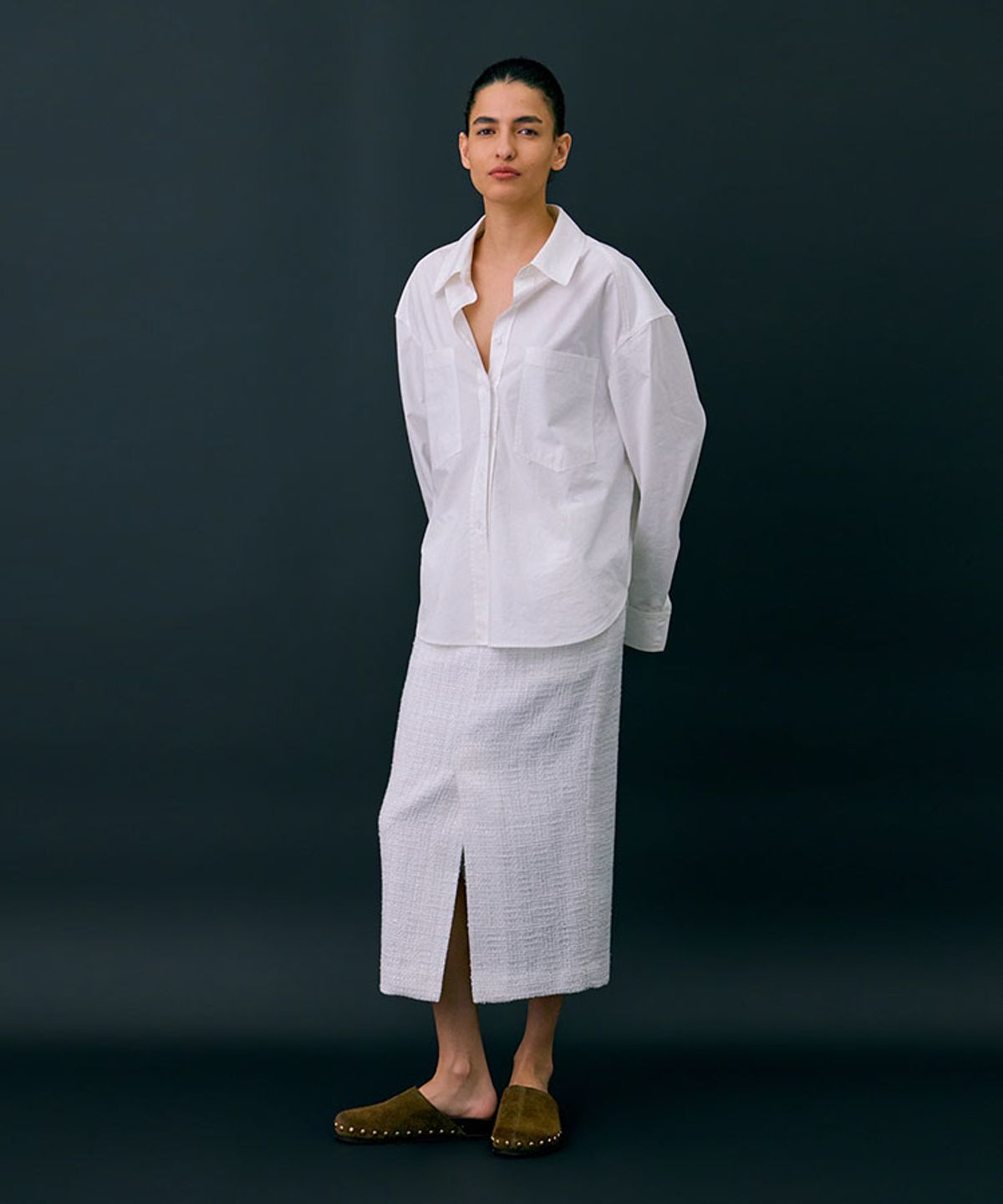 분더캄머(WNDERKAMMER) 26 Tweed skirt_white(트위드 스커트_화이트)