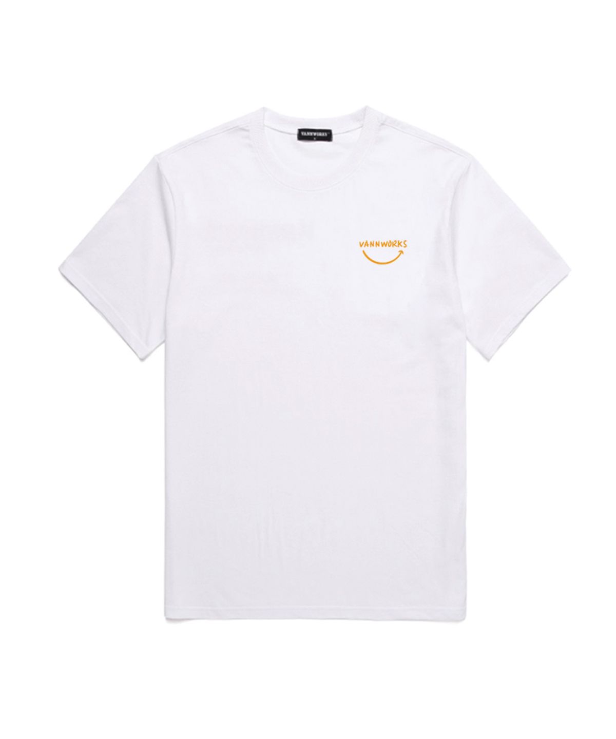 밴웍스(VANNWORKS) Smile Logo 오버핏 반팔 티셔츠 (VS0025) 화이트_옐로우