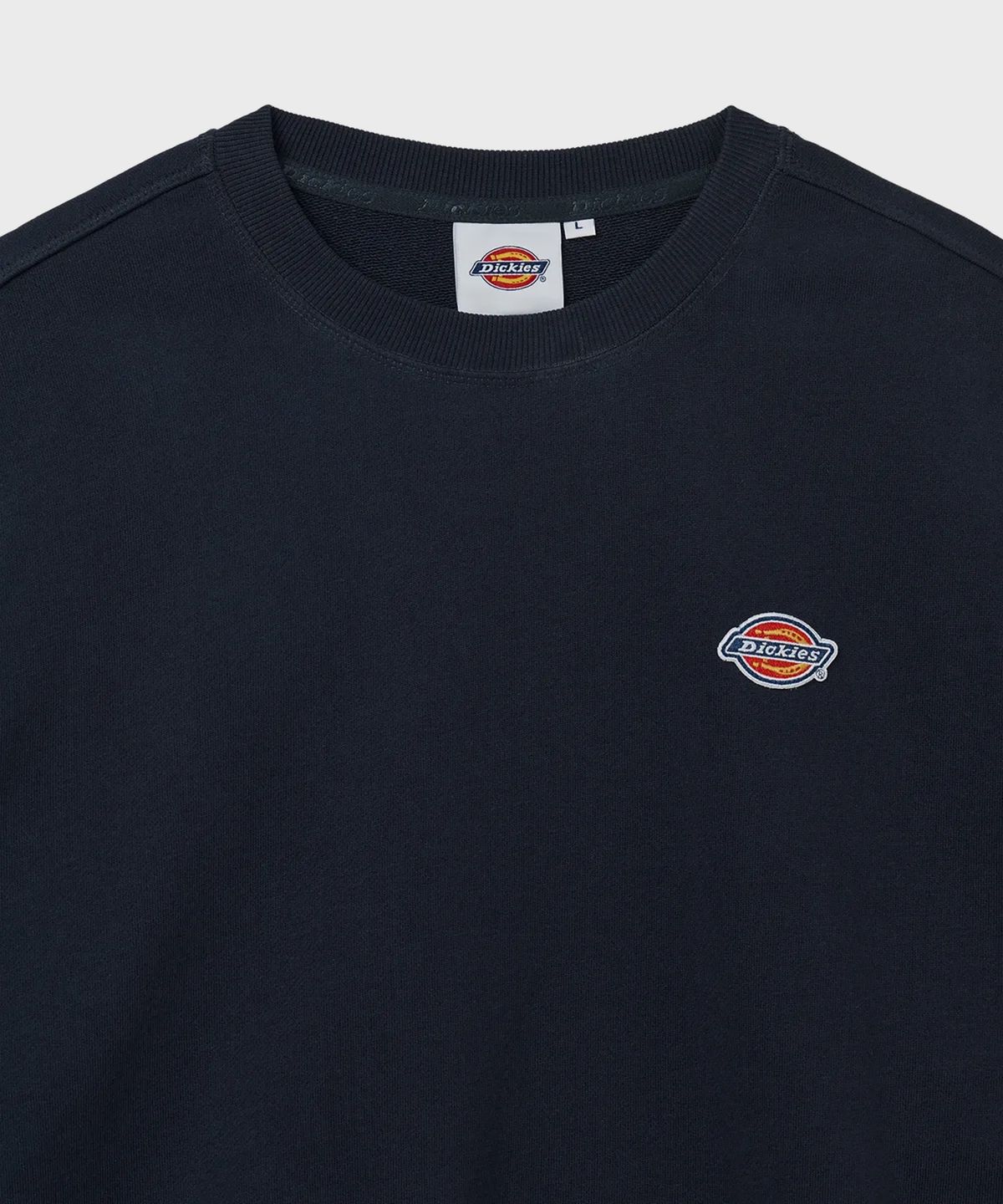 디키즈(DICKIES) 프렌치 테리 릴렉스드 스몰 자수 로고 크루넥 Dark Navy