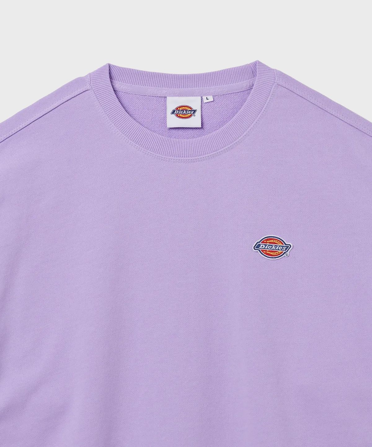 디키즈(DICKIES) 프렌치 테리 릴렉스드 스몰 자수 로고 크루넥 Purple Rose