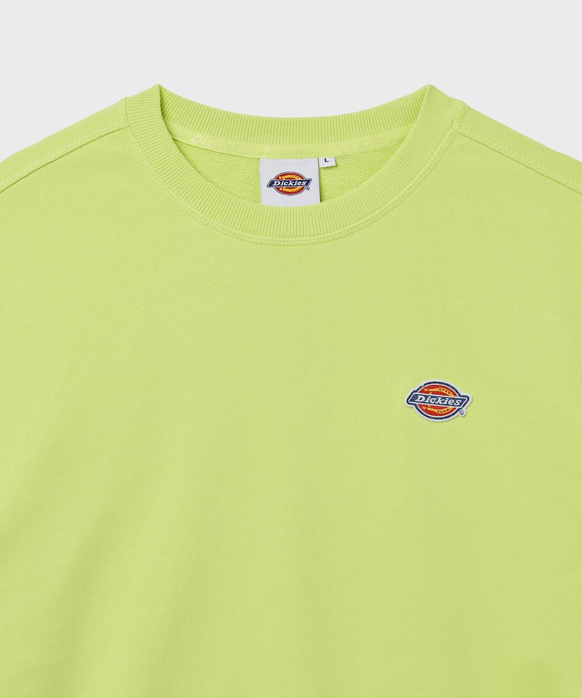 디키즈(DICKIES) 프렌치 테리 릴렉스드 스몰 자수 로고 크루넥 Daiquiri Green