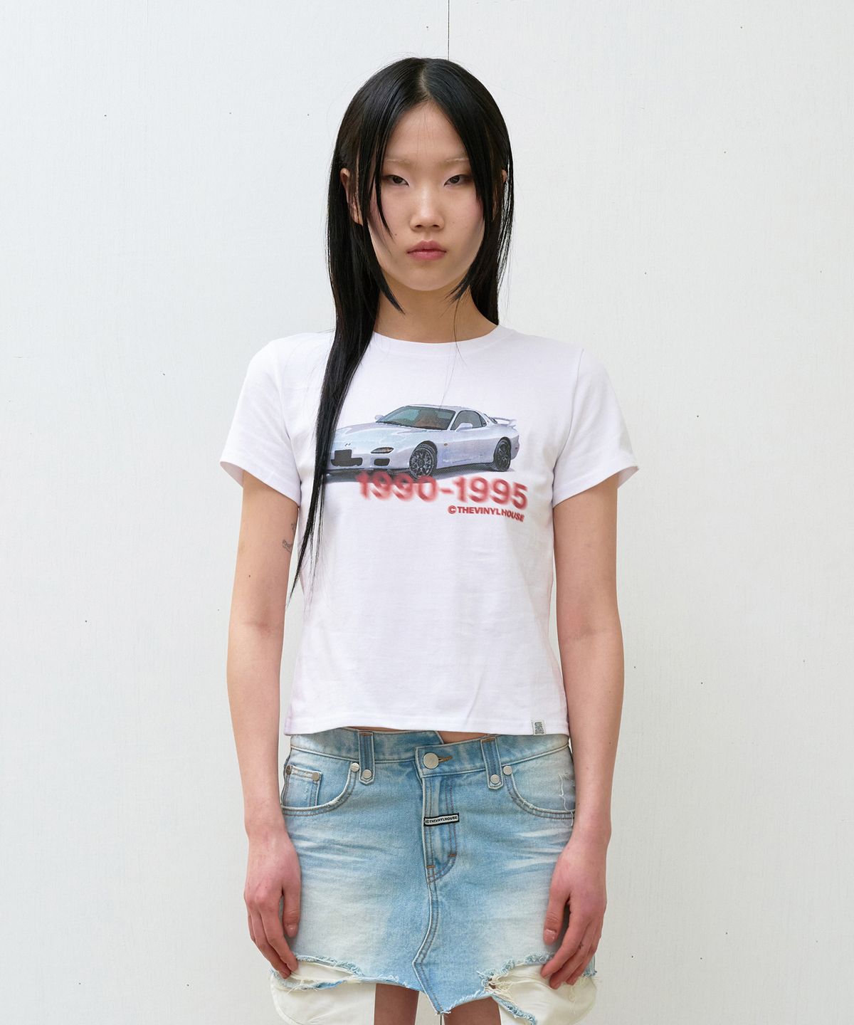 더바이닐하우스(THEVINYLHOUSE) OLD CAR TEE WHITE (VH2DSUT502A)