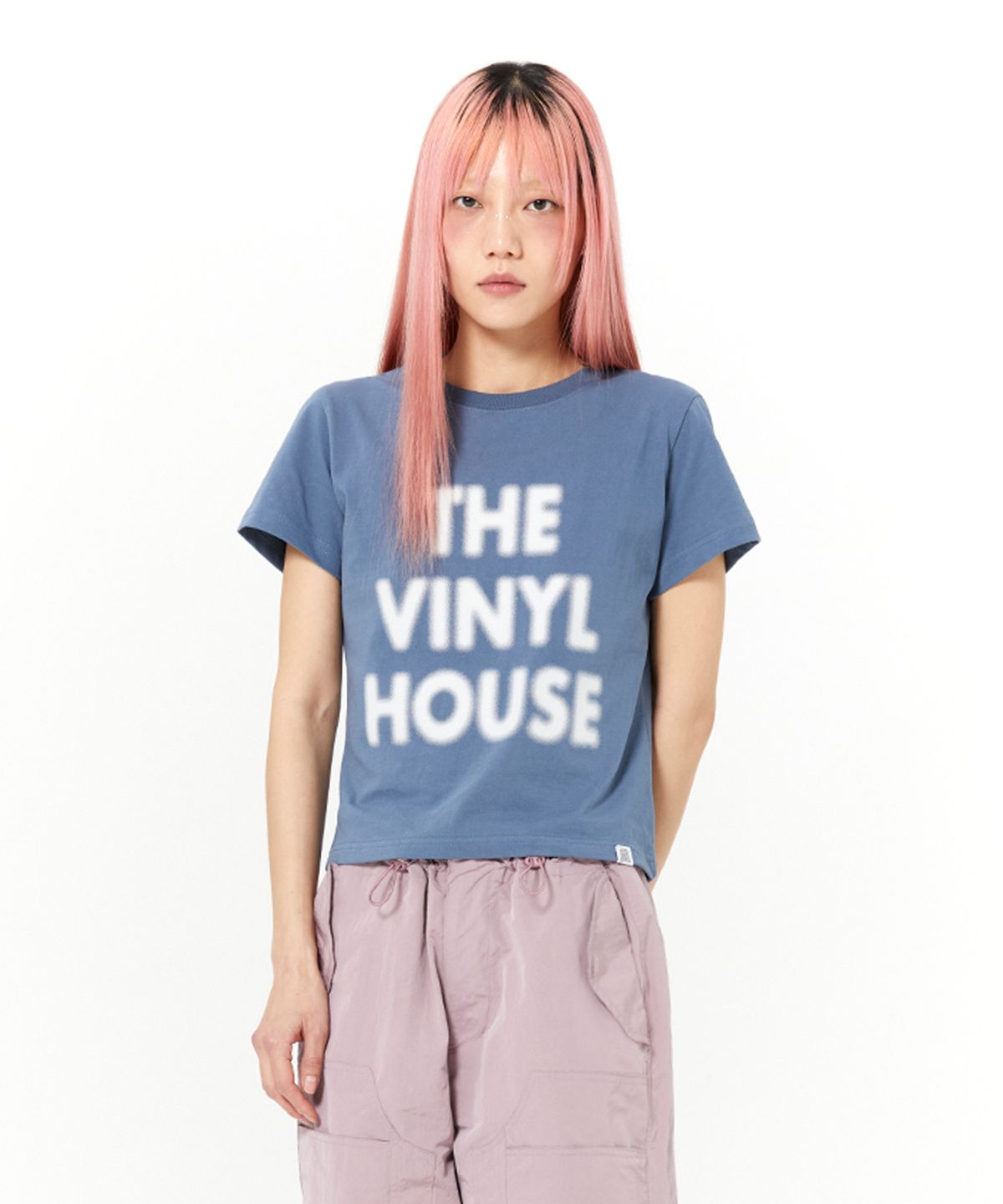 더바이닐하우스(THEVINYLHOUSE) SPRAY LOGO TEE BLUE (VH2DSUT500A)