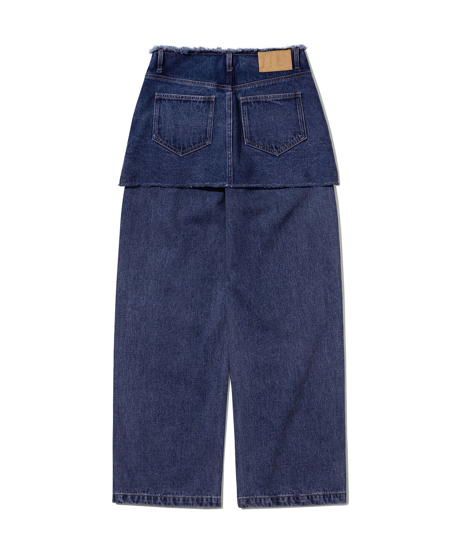 THE MUSEUM VISITOR★韓国★人気 LAYERED DENIM SKIRT PANTS 2色 THE MUSEUM VISITOR