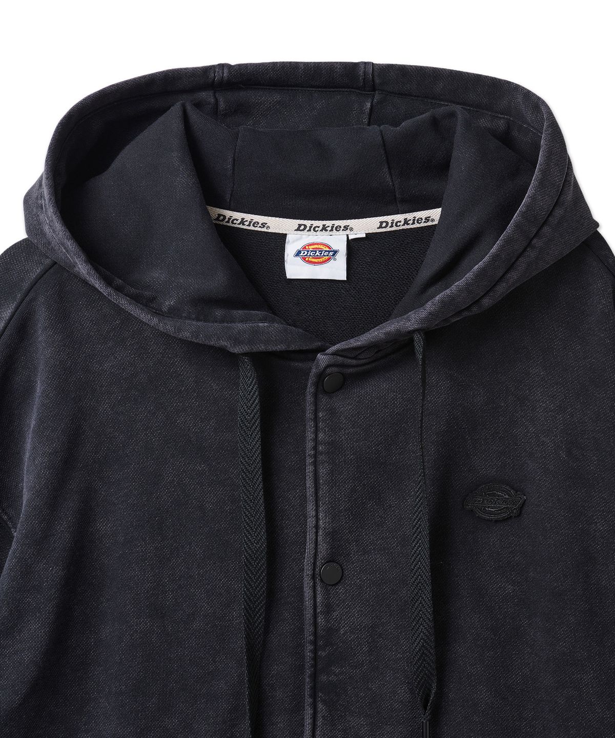 디키즈(DICKIES) 프렌치 테리 릴렉스드 후드 집업 - 블랙
