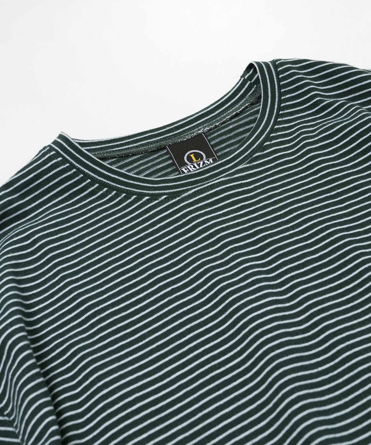 프리즘웍스(FRIZMWORKS) STRIPE OVERSIZED RELAX TEE 002 _ DARK GREEN