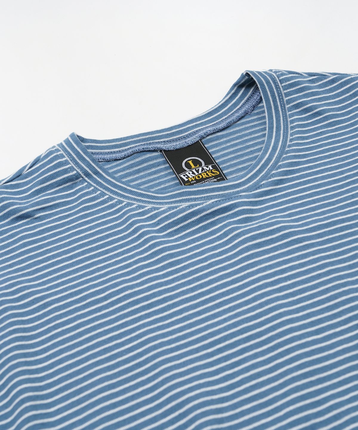 프리즘웍스(FRIZMWORKS) STRIPE OVERSIZED RELAX TEE 002 _ STEEL BLUE