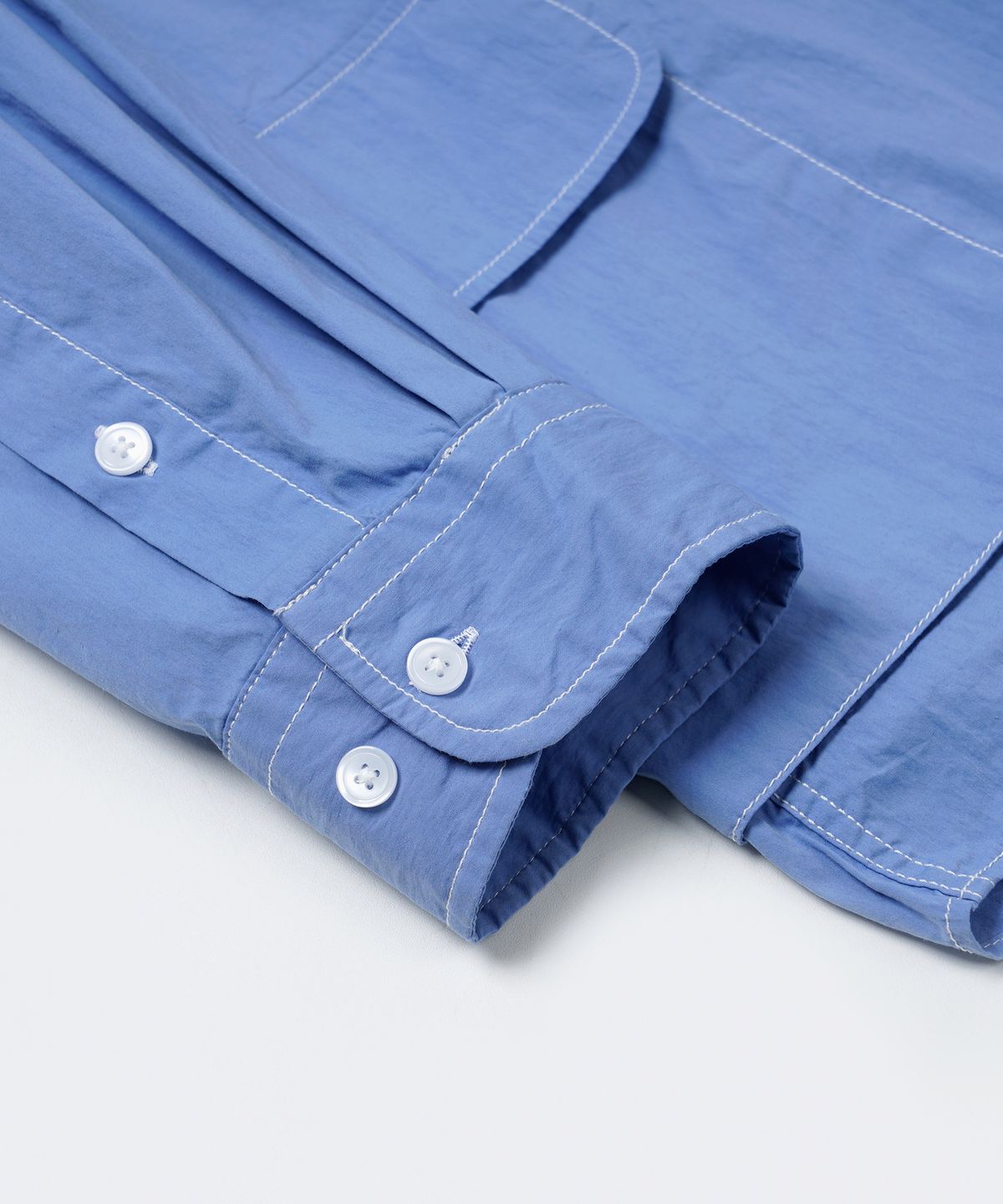 프리즘웍스(FRIZMWORKS) GREAT POCKET SHIRT JACKET _ SAX BLUE