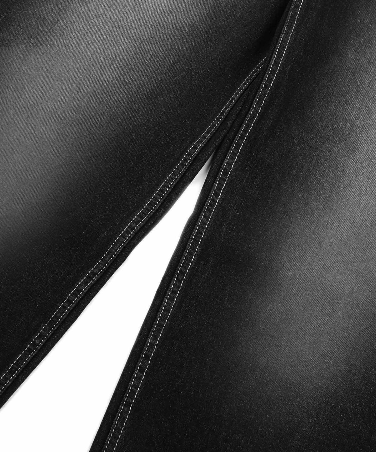 트릴리온(TRILLION) 프론트 워싱 와이드 데님 팬츠 (NORMAL BLACK)