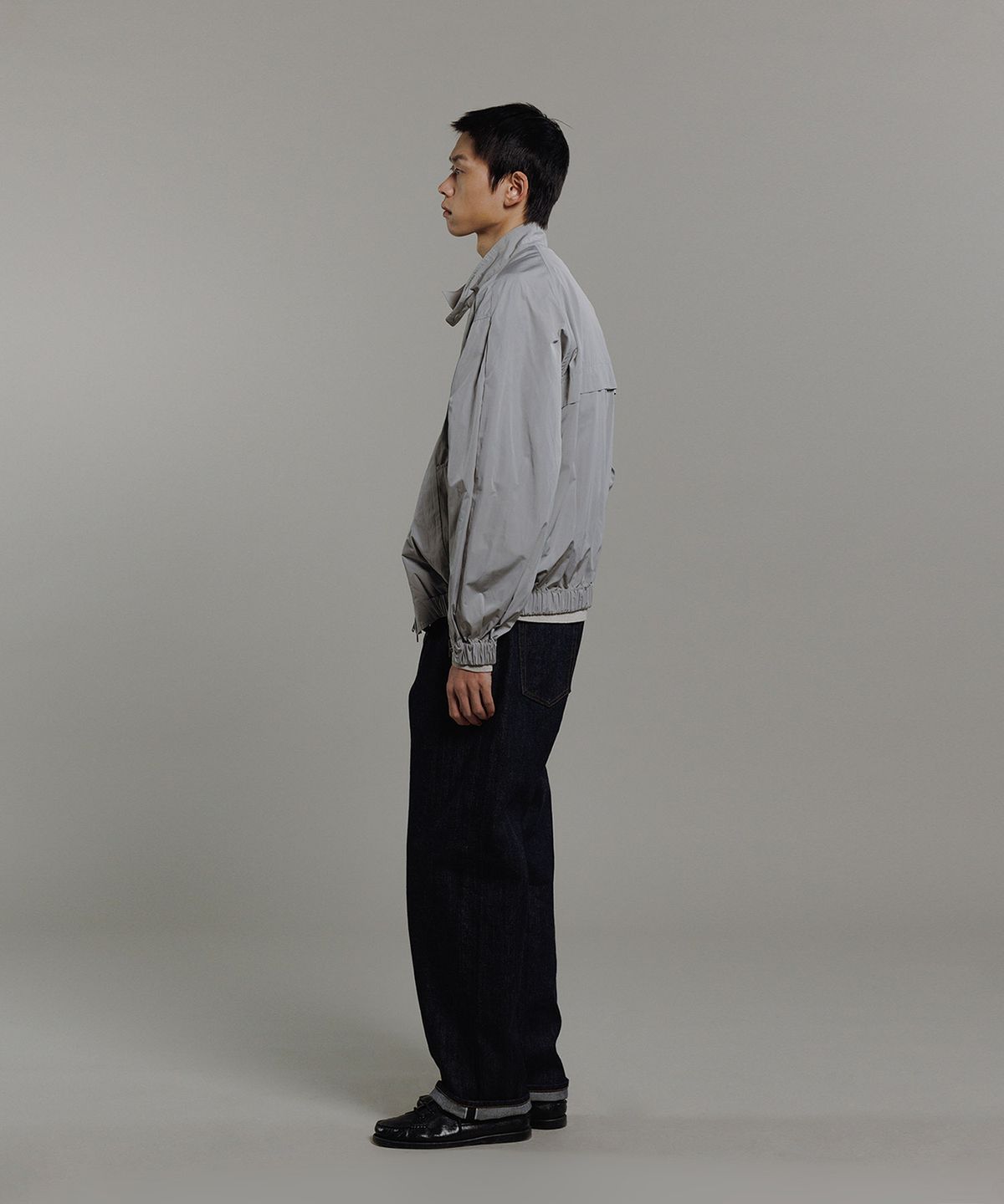 블랭크룸(BLANKROOM) 해링턴 쉘 자켓_KHAKI GRAY