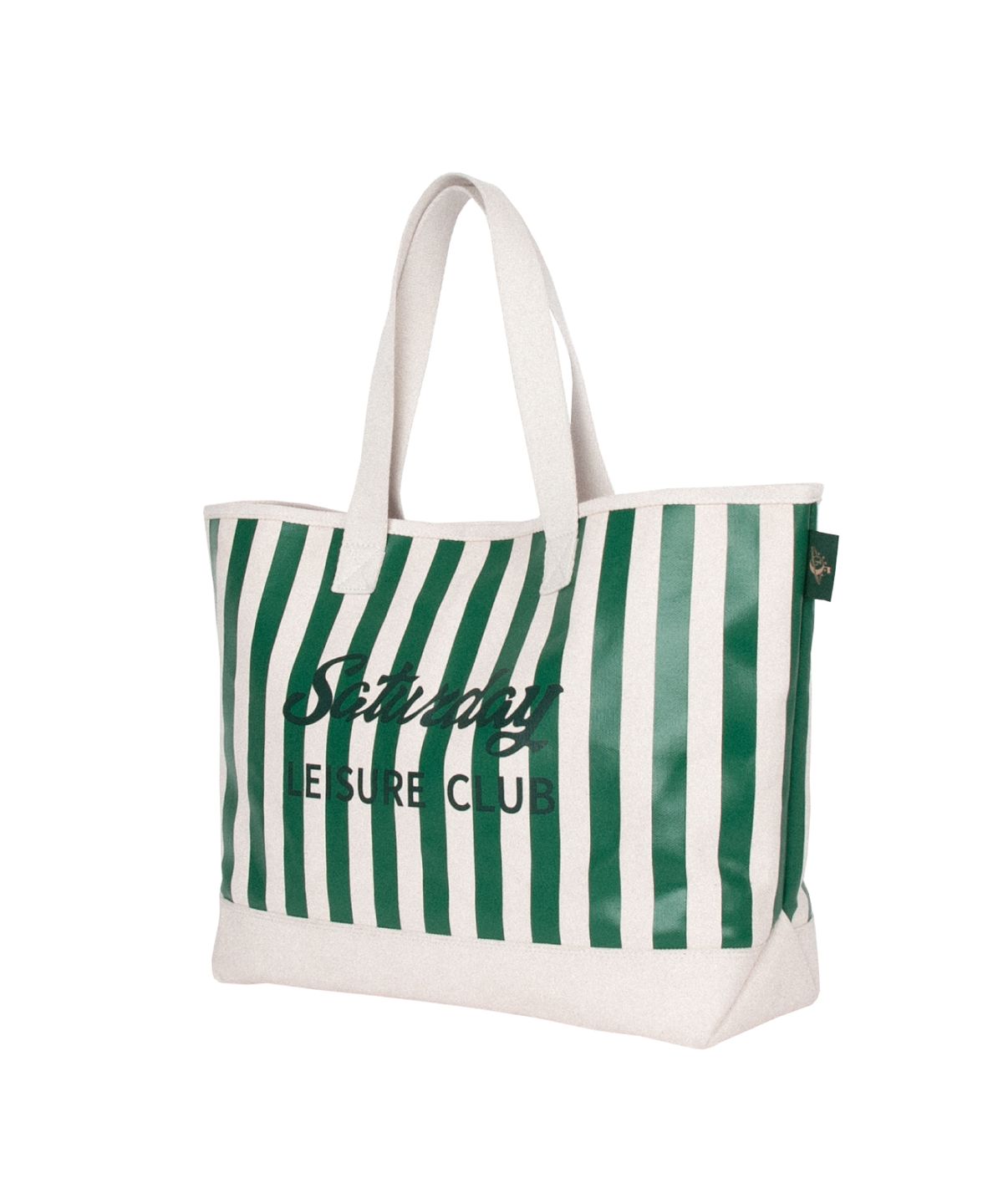 세러데이 레저 클럽(SATURDAY LEISURE CLUB) Signature Stripe Shoulder Bag - Ivory & British Racing Green