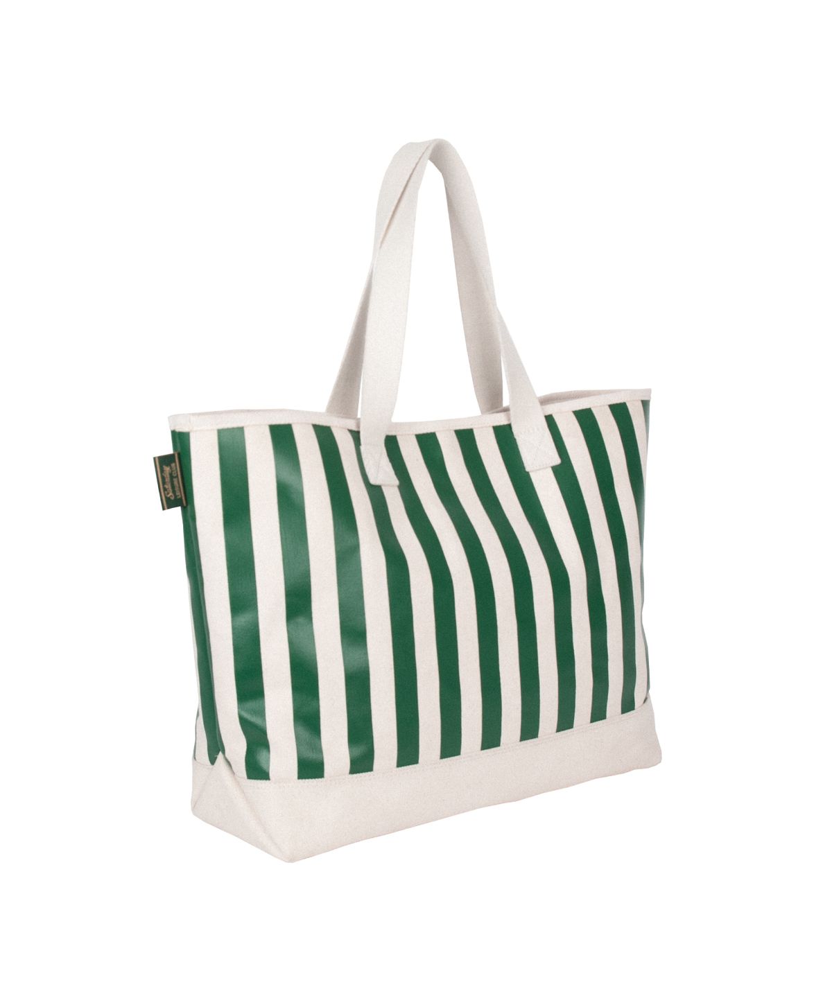 세러데이 레저 클럽(SATURDAY LEISURE CLUB) Signature Stripe Shoulder Bag - Ivory & British Racing Green