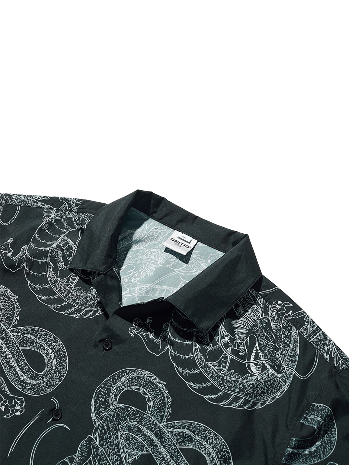 크리틱(CRITIC) CRITIC X DRAGONBALL SHENLONG OPENCOLLAR SHIRT BLACK