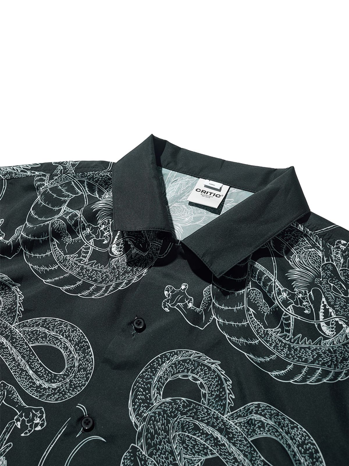 크리틱(CRITIC) CRITIC X DRAGONBALL SHENLONG OPENCOLLAR SHIRT BLACK