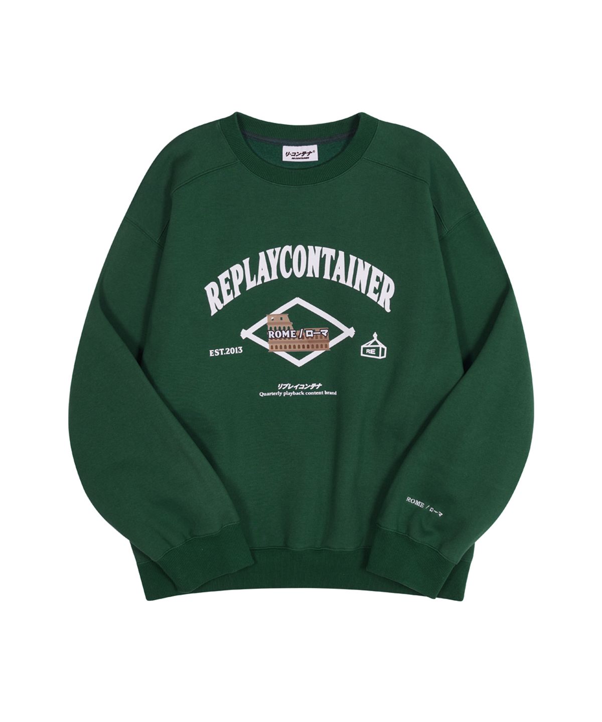 리플레이컨테이너(REPLAY CONTAINER) RC® city crewneck ROME (green)