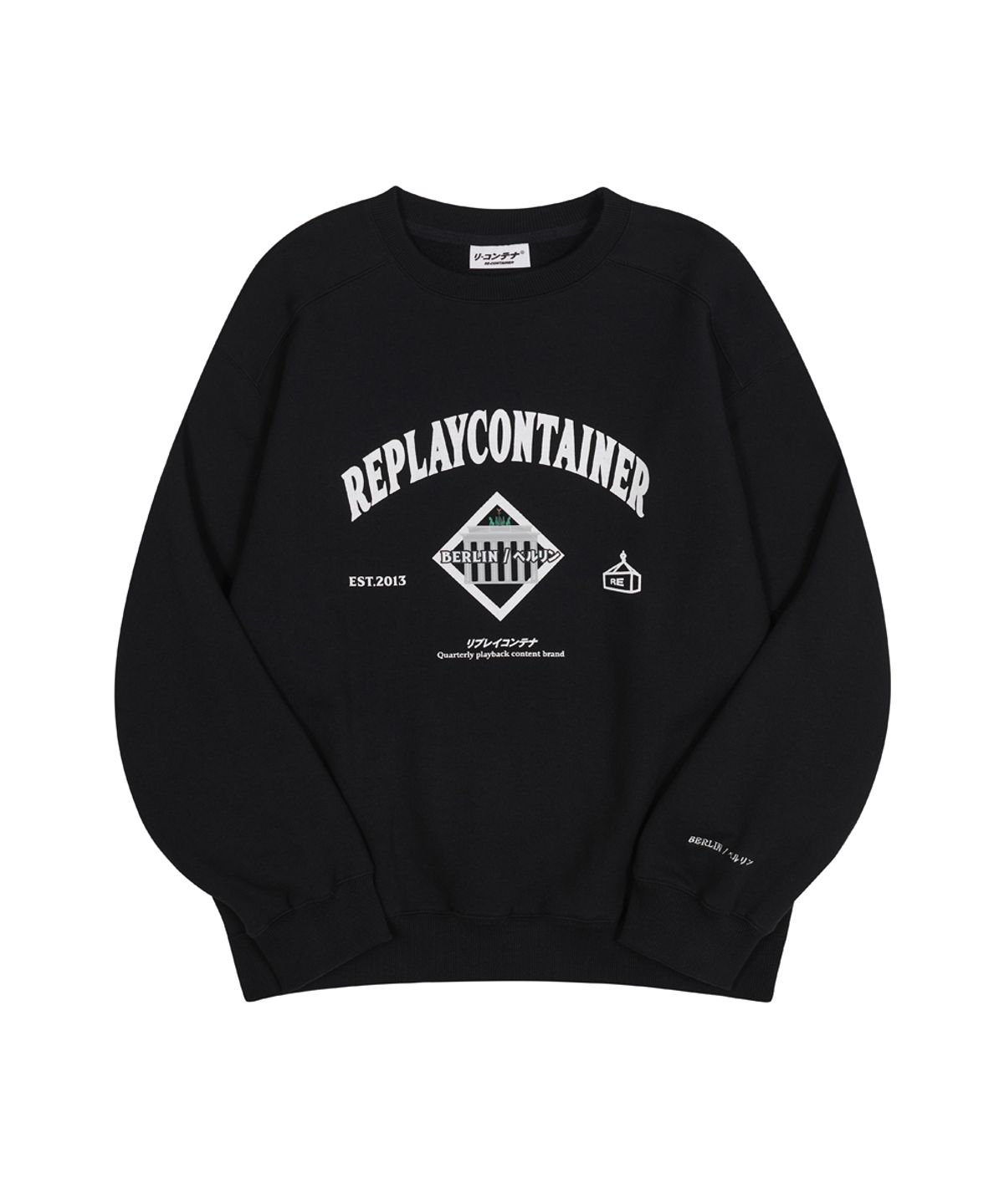 리플레이컨테이너(REPLAY CONTAINER) RC® city crewneck BERLIN (black)