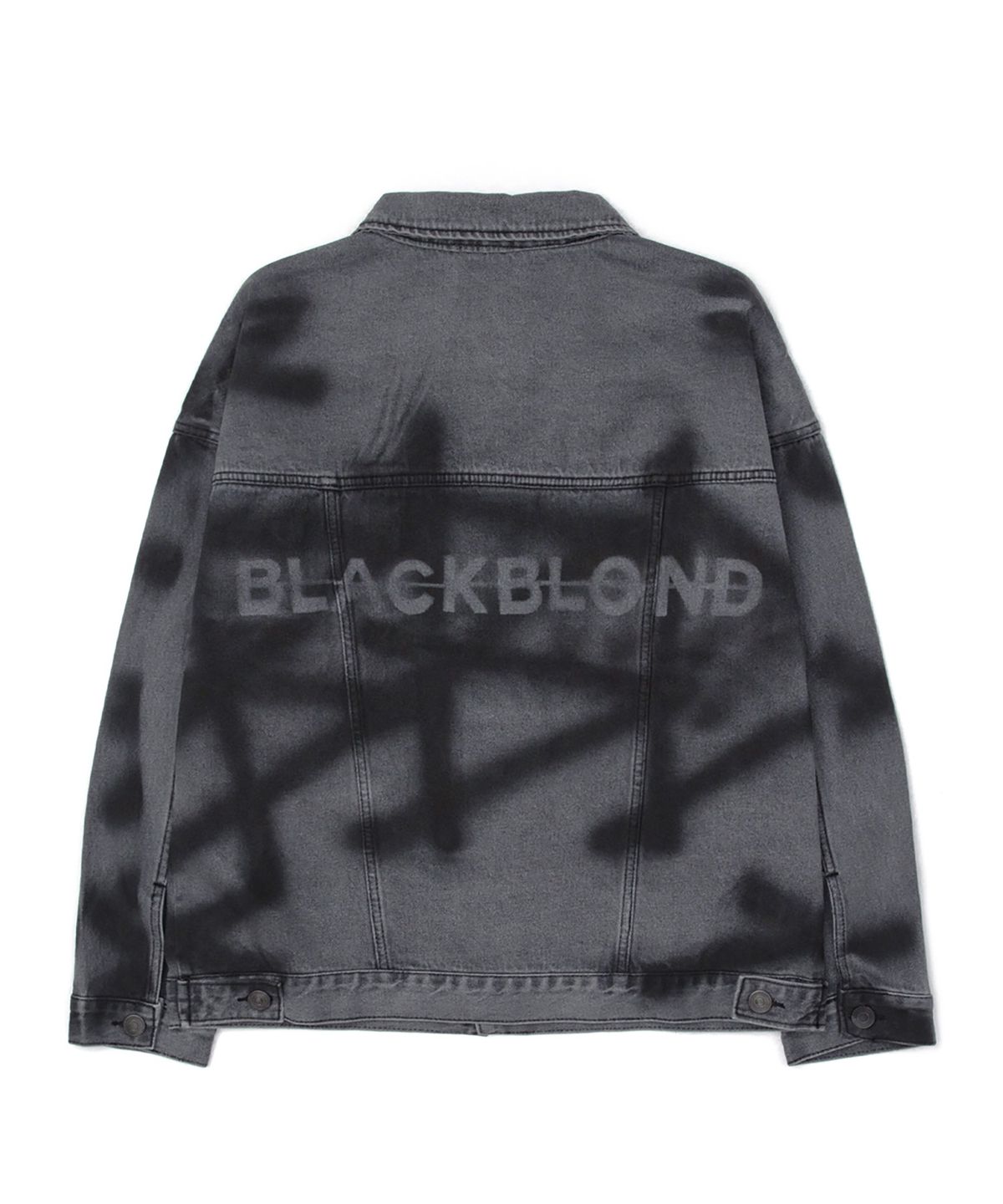 블랙블론드(BLACKBLOND) 비비디 베이직 스프레이드 커스텀 데님 자켓 (다크그레이)