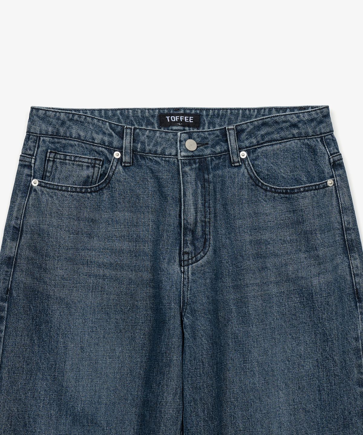 토피(TOFFEE) 모어 와이드 데님 팬츠 (WASHED GREISH BLUE)