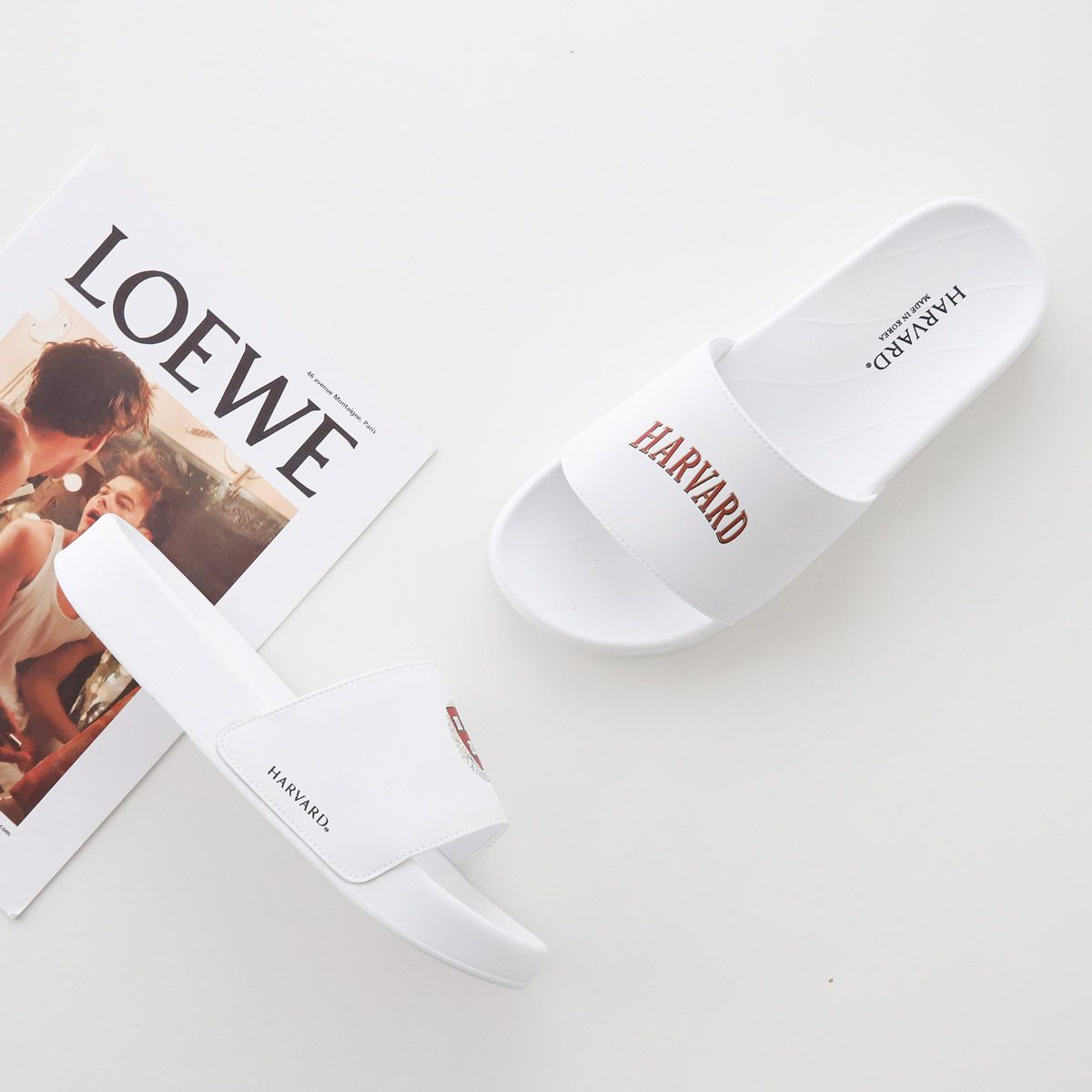 하버드 슈즈(HARVARD SHOES) 스트론 남여공용 슬리퍼 화이트
