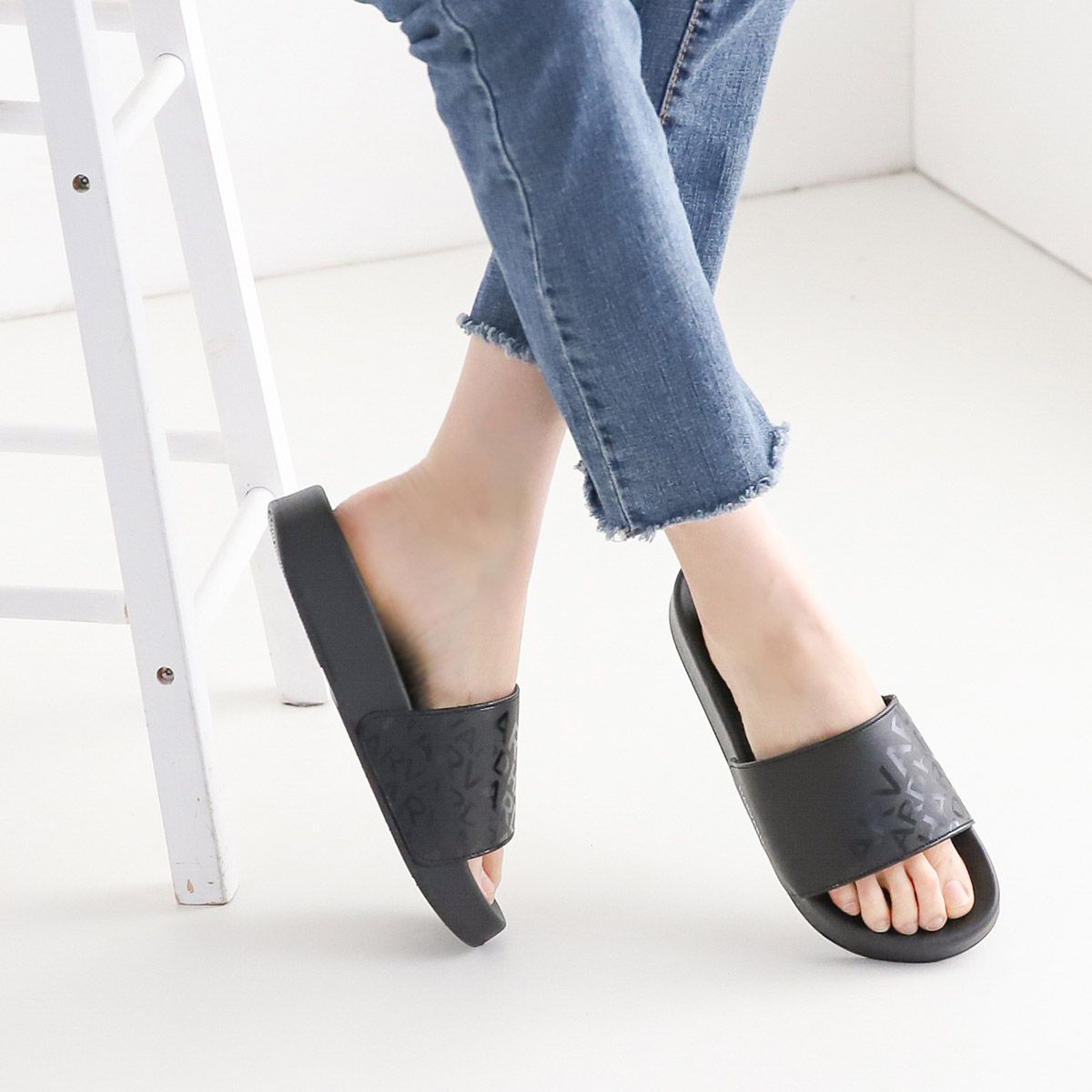 하버드 슈즈(HARVARD SHOES) 엑트 남여공용 슬리퍼 블랙