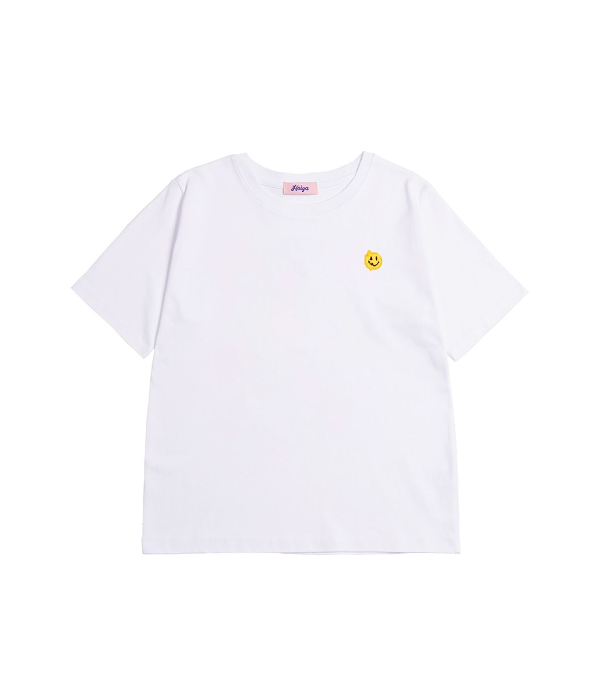 하이야(HAIYA) 스마일 패치 티셔츠 - 화이트