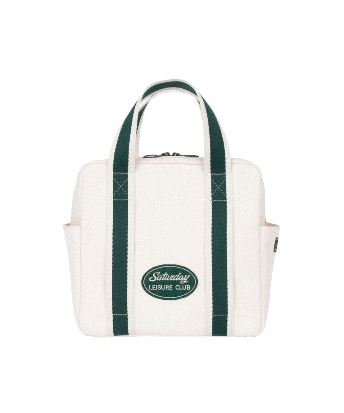세러데이 레저 클럽(SATURDAY LEISURE CLUB) Stripe Webbing Thermal Bag(보온가방 & 카트백) - Ivory & British Racing Green
