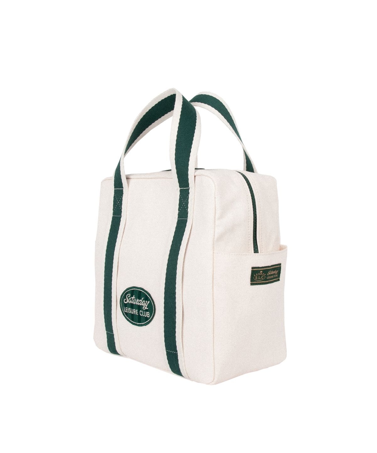 세러데이 레저 클럽(SATURDAY LEISURE CLUB) Stripe Webbing Thermal Bag(보온가방 & 카트백) - Ivory & British Racing Green
