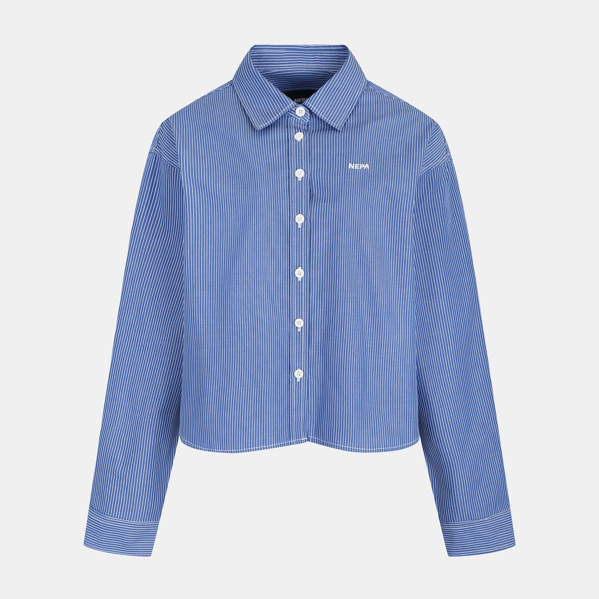 네파(NEPA) 7J21541 여성 라이프 스트라이프 긴팔 셔츠(크롭)