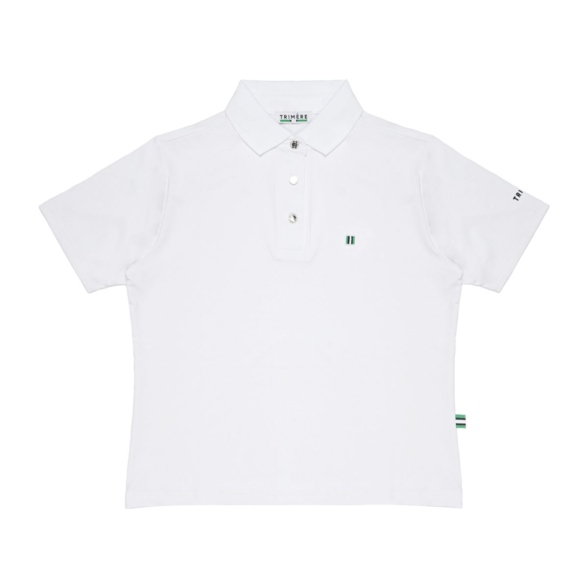 트리메르(TRIMERE) 심플 로고 와펜 반팔 폴로 TEE F/L WOMAN WHITE
