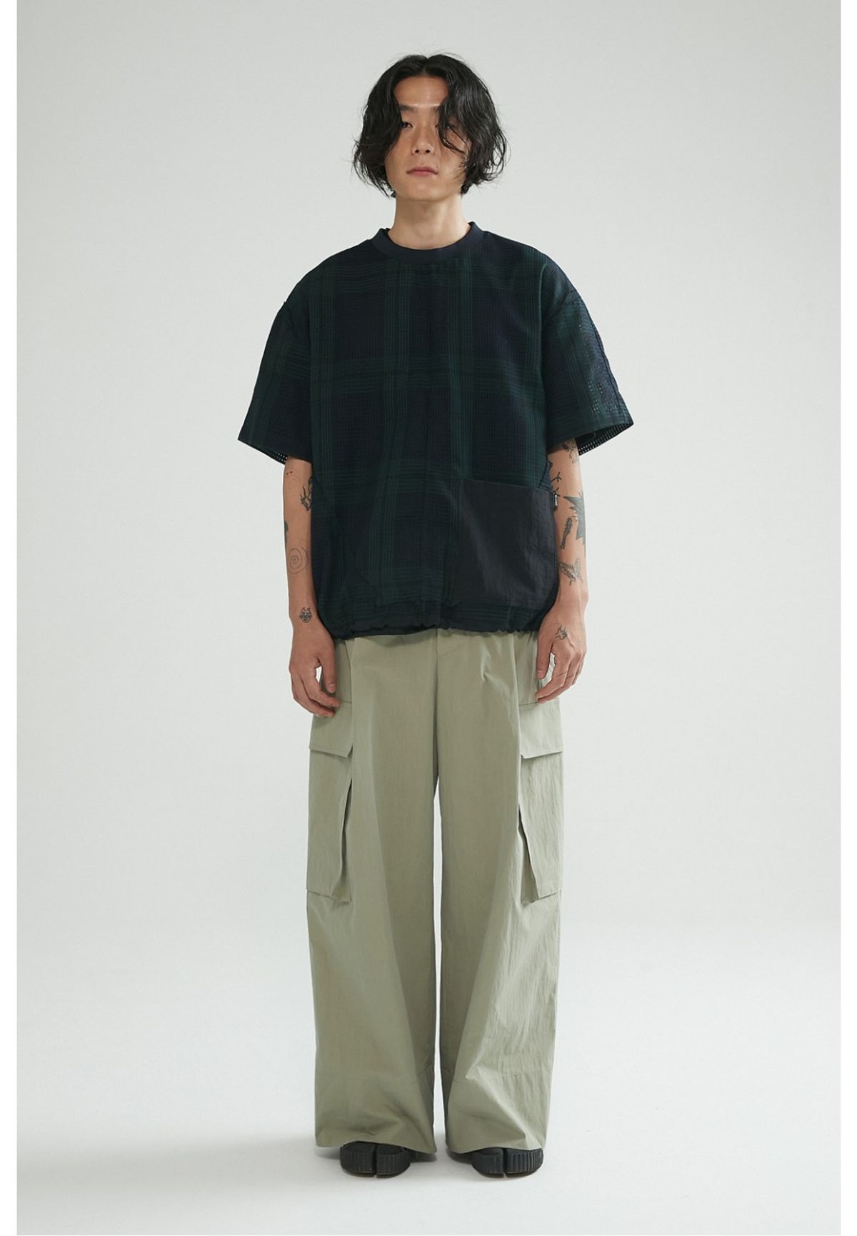 래코드(RECODE) Recycled Wide Cargo Pants_RKPAS23671BEX