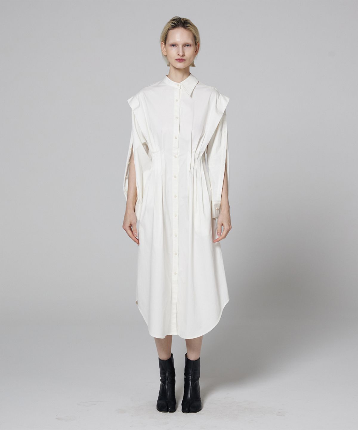 므아므(MMAM) Side pleated shirt dress